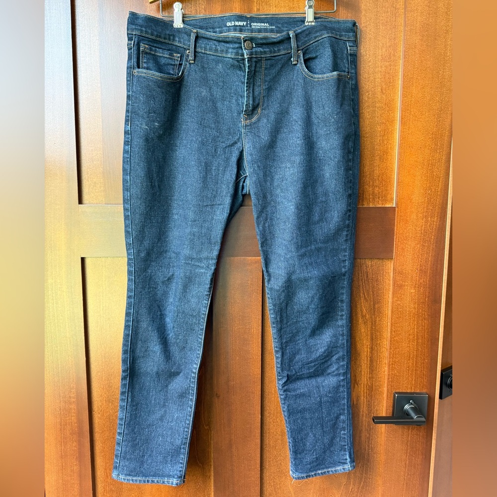 Women’s Dark Wash Old Navy Original Mid-Rise Jeans Size 14S